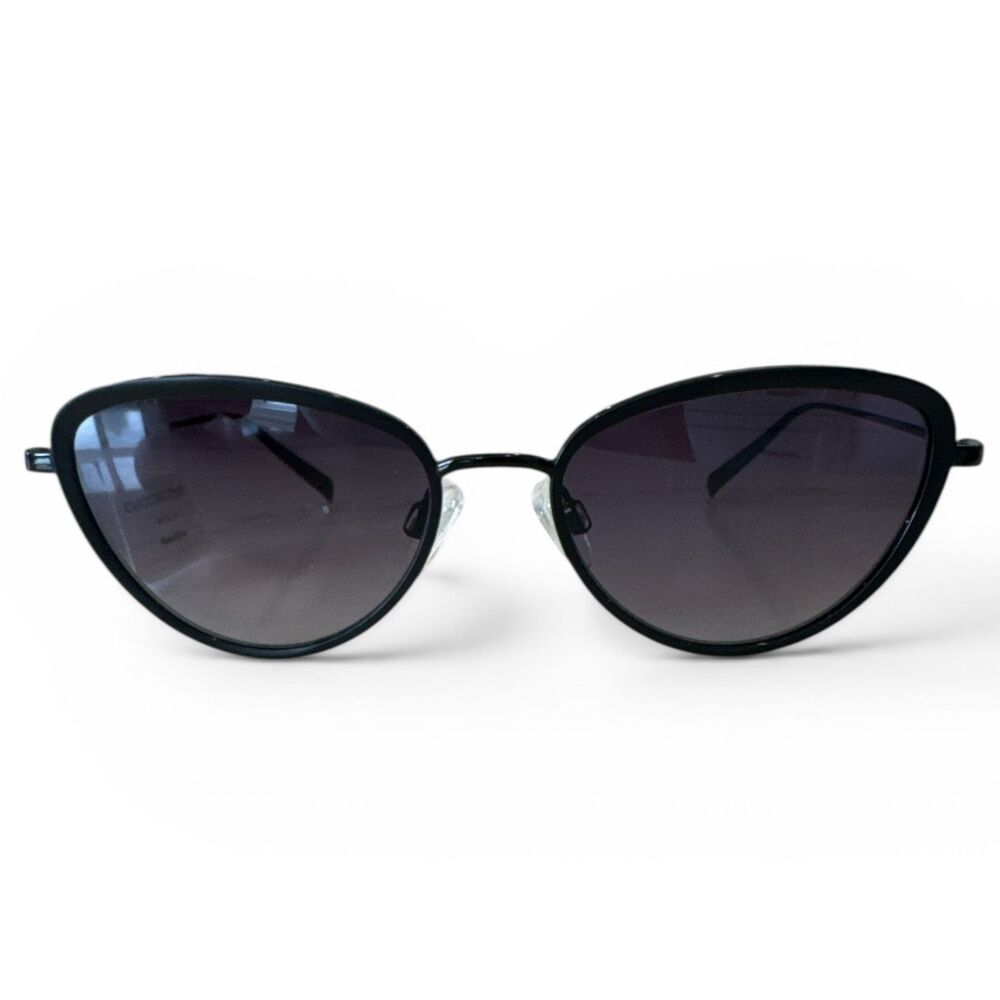 Carolina Lemke Berlin Matte Black CatEye Metal Frame Sunglasses - New in Box